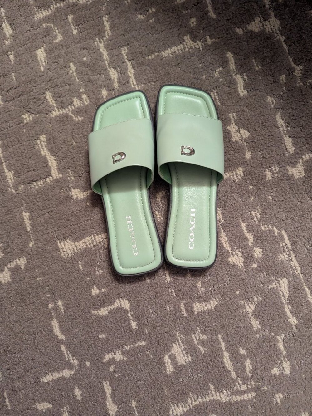 Coach Mint Green Slides Size 7 - Picture 3 of 4